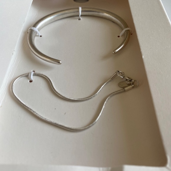 NWT Zara 2 Pack Silver Plated Metal Bracelets